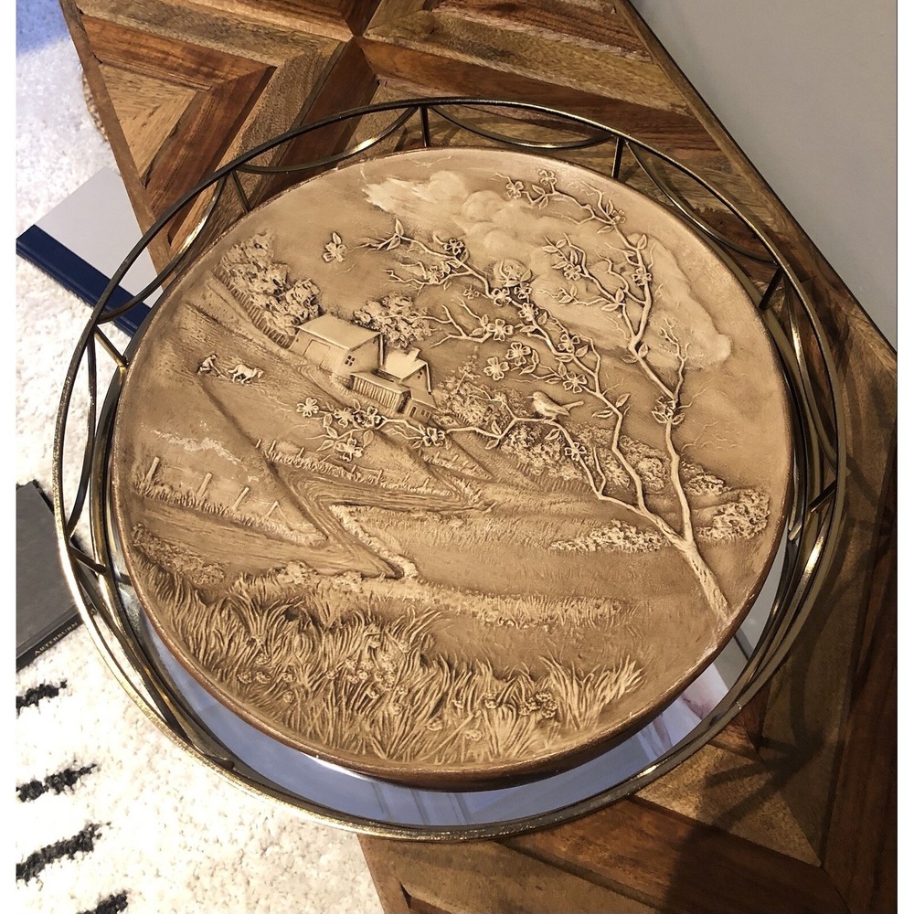 Vintage 1970's Byron Molds 3D Farm Scene Decorative Plate